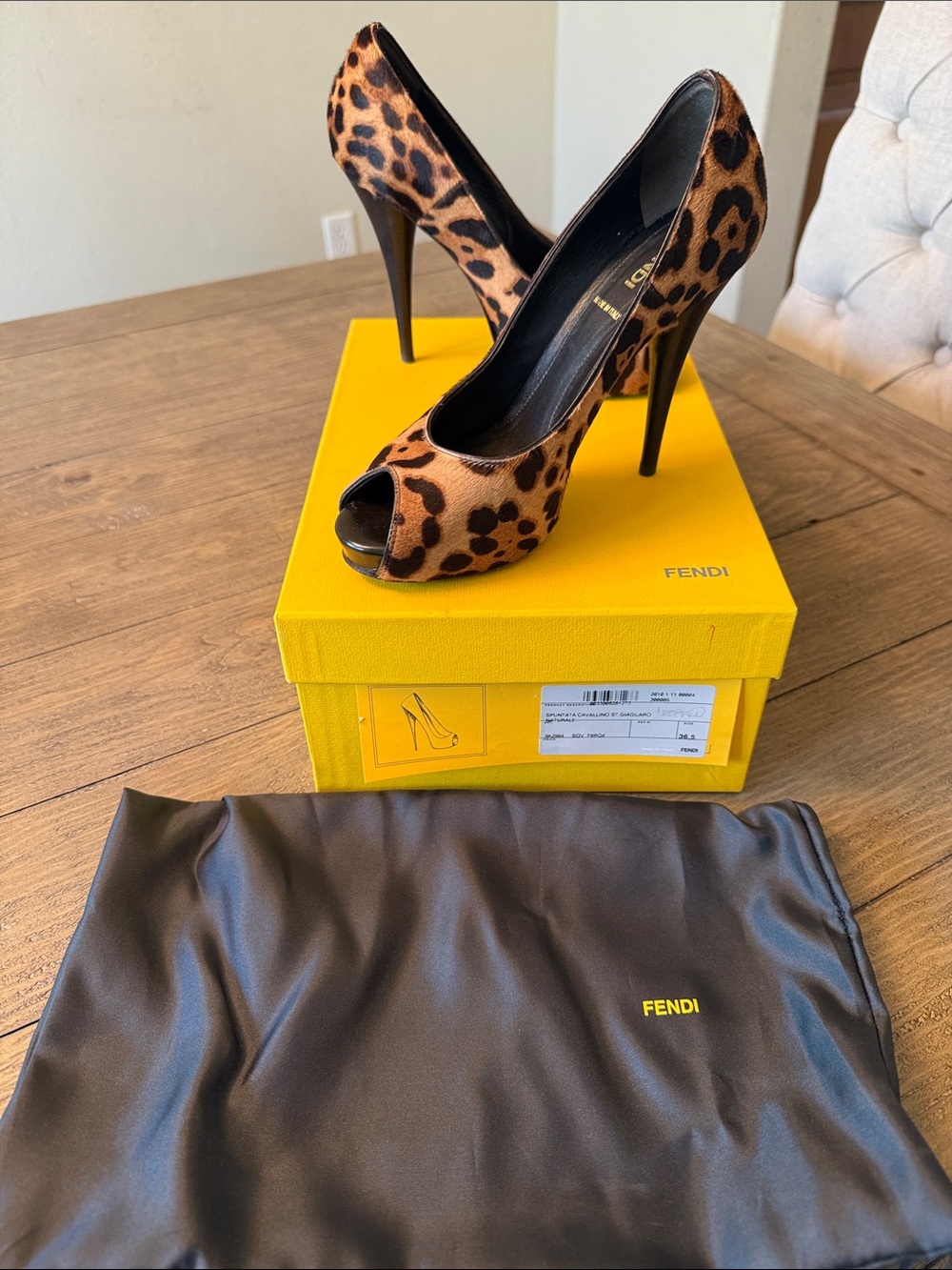 Fendi leopard heels